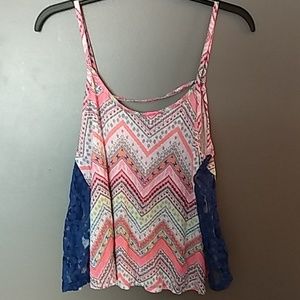 Summer side lace tank top